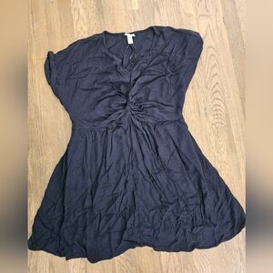 Black Flowy Lightweight Sz 1X Dress Casual Or Dressy Comfy Cozy Soft Classic EUC